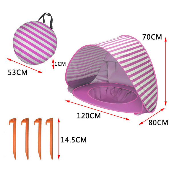 Children  Babies Beach  Tents Shade Bule