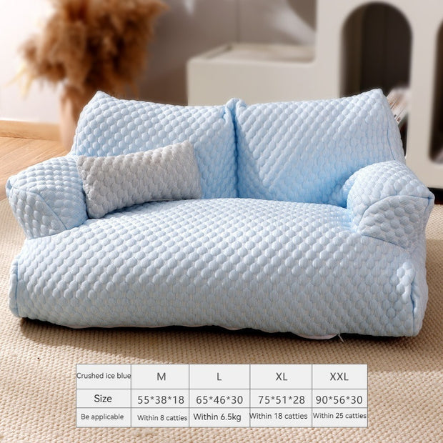 Pet Sofa Four Seasons Universal Removable And Washable Kennel Waterproof Breathable Ice Silk