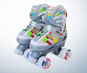 Children's Double-row Four-wheel Roller Skate Protective Gear Set